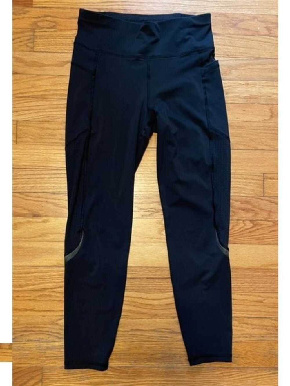 SWEATY BETTY 7/8 The Zero Gravity Black Mesh Leggings S Small